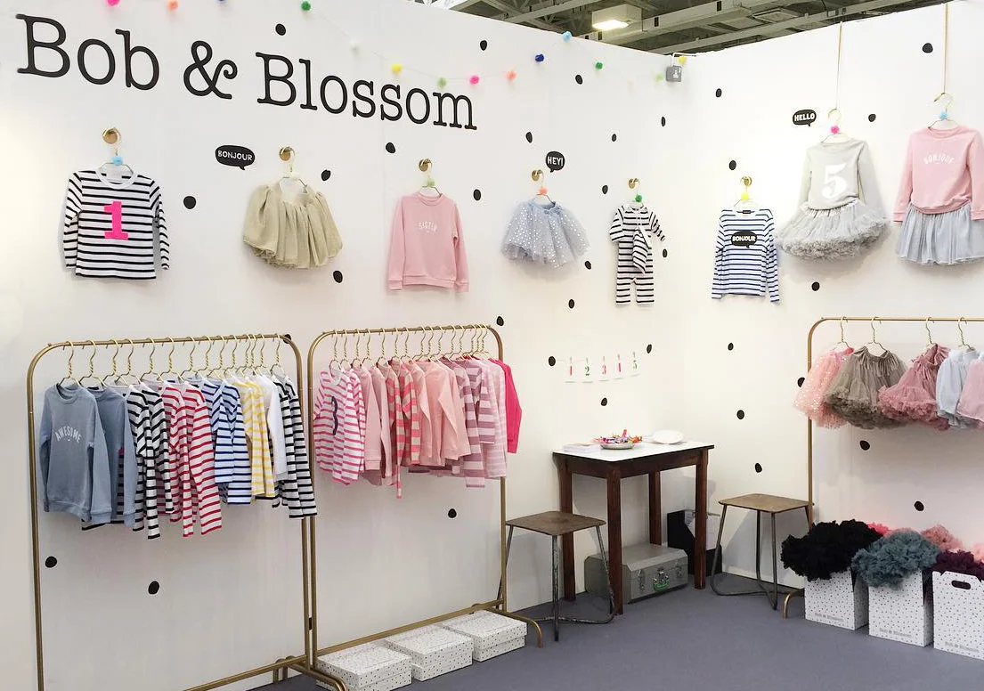 a Bob & Blossom exhibition stand at a trade show in Paris