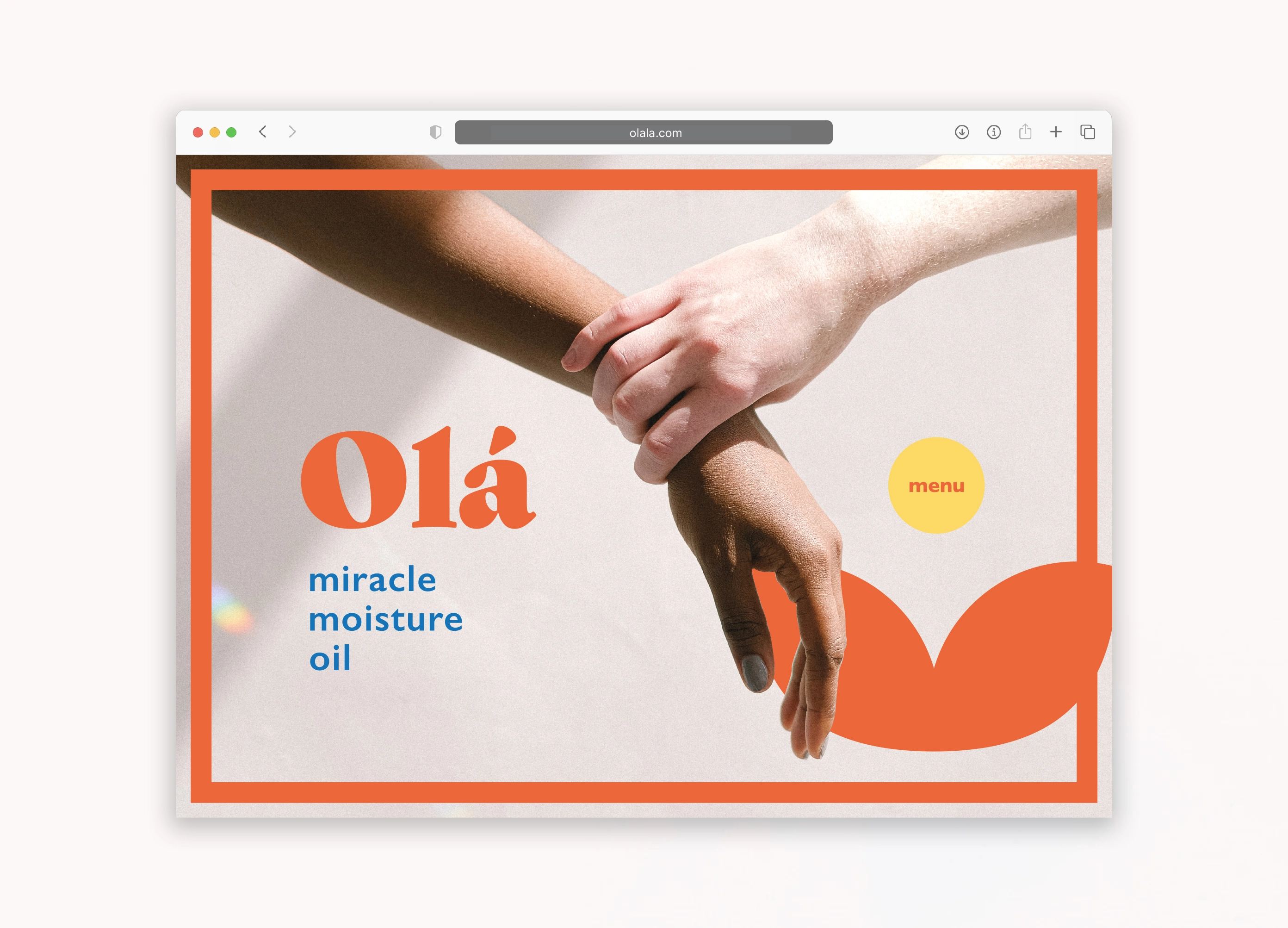 a web browser shows the homepage for the Ola Oil website